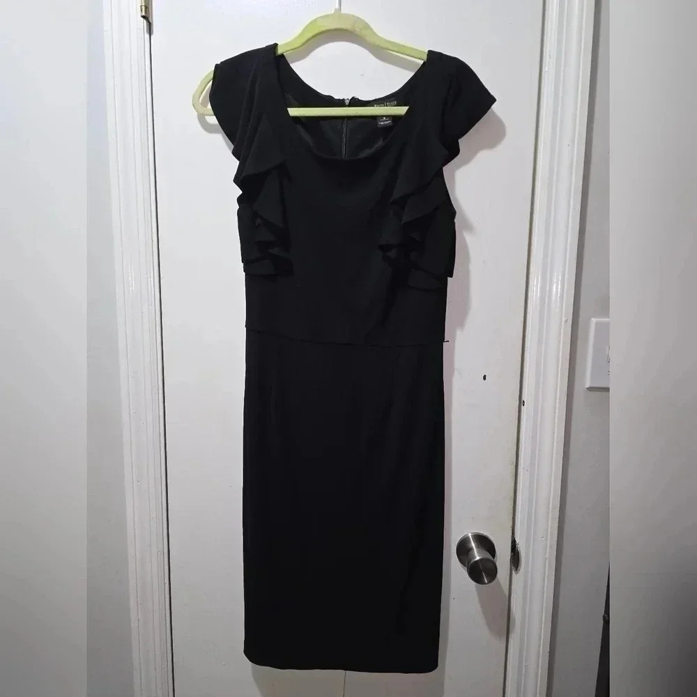 WHITE HOUSE BLACK MARKET Dress Ruffled SLEEVES Size 8